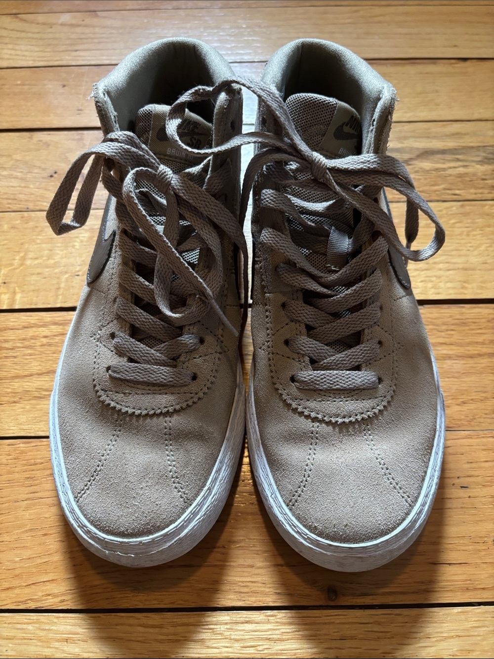 Nike Women’s Mid-Top Zoom Air Sneakers in Taupe Suede